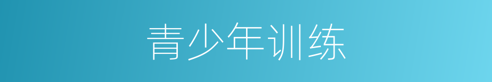 青少年训练的同义词