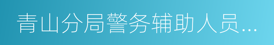 青山分局警务辅助人员管理办法的同义词