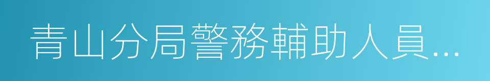 青山分局警務輔助人員管理辦法的同義詞