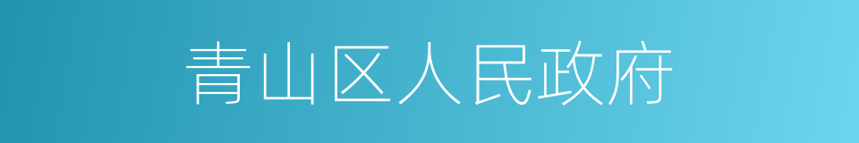 青山区人民政府的同义词