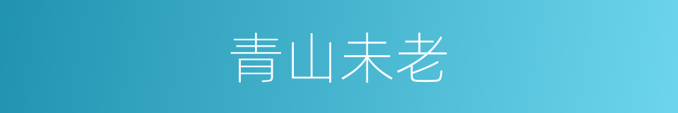 青山未老的同义词