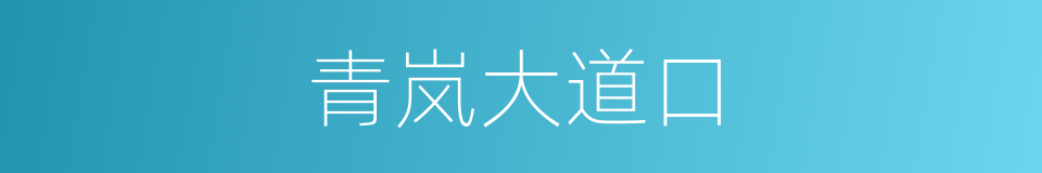 青岚大道口的同义词