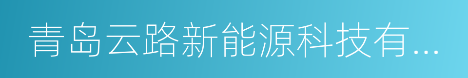 青岛云路新能源科技有限公司的同义词