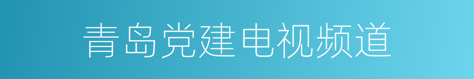 青岛党建电视频道的意思