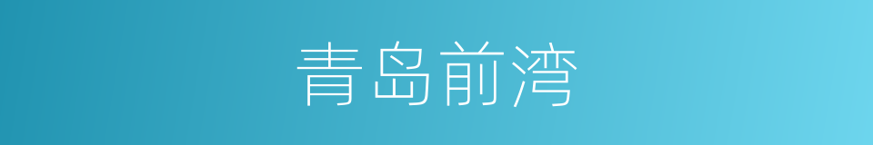 青岛前湾的同义词