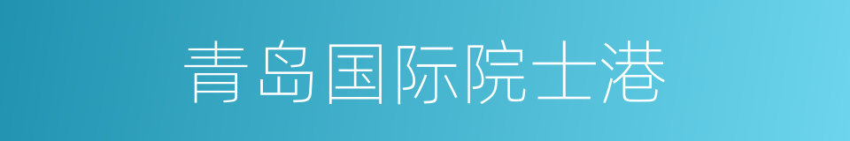 青岛国际院士港的同义词
