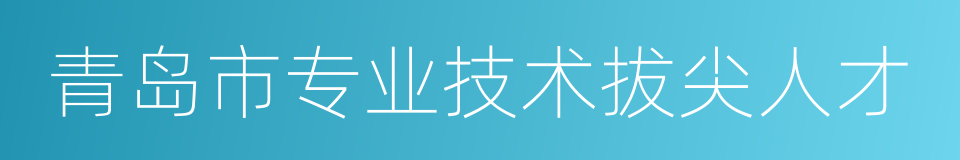 青岛市专业技术拔尖人才的同义词