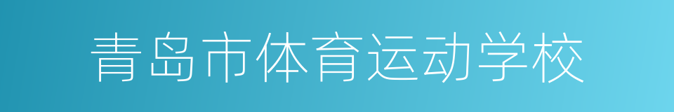 青岛市体育运动学校的同义词