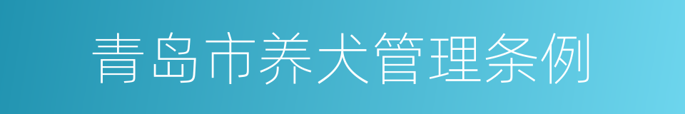 青岛市养犬管理条例的同义词