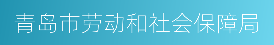 青岛市劳动和社会保障局的同义词