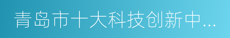 青岛市十大科技创新中心建设总体方案的同义词