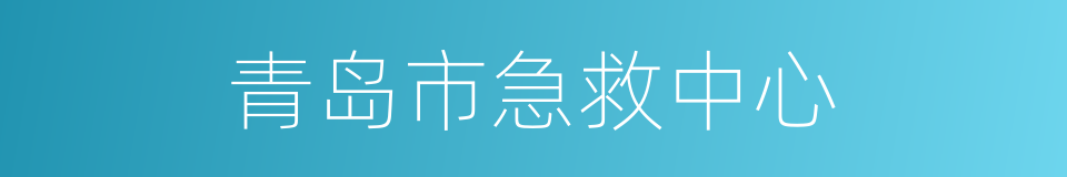 青岛市急救中心的同义词