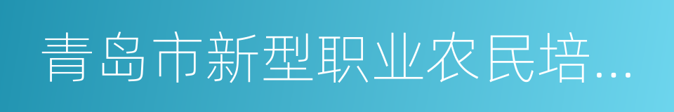 青岛市新型职业农民培育管理办法的同义词