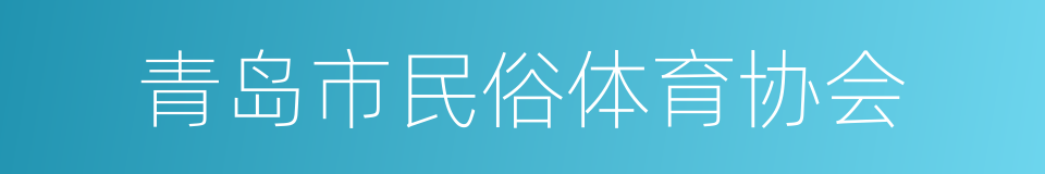 青岛市民俗体育协会的同义词