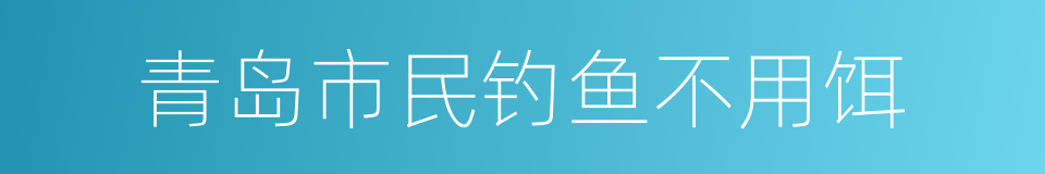 青岛市民钓鱼不用饵的同义词