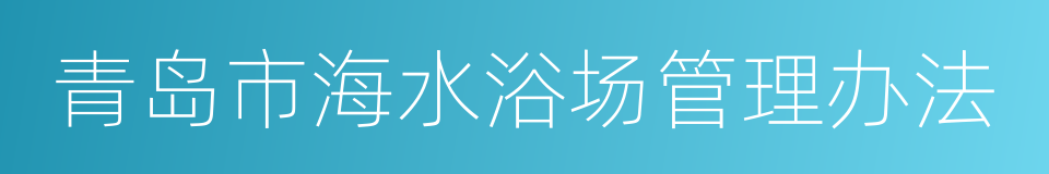 青岛市海水浴场管理办法的同义词