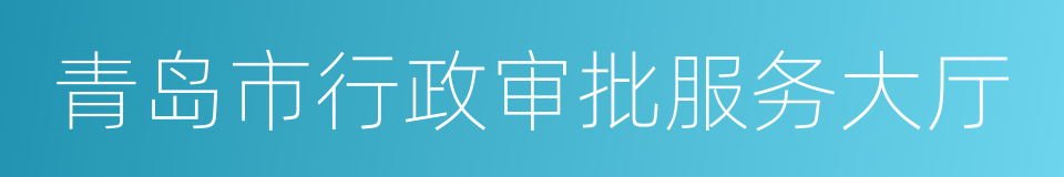 青岛市行政审批服务大厅的同义词