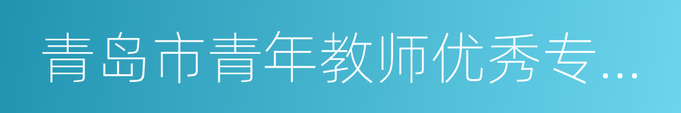 青岛市青年教师优秀专业人才的同义词