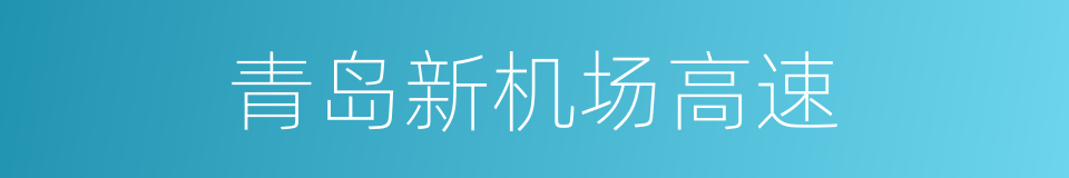 青岛新机场高速的同义词