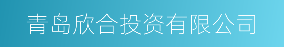 青岛欣合投资有限公司的同义词