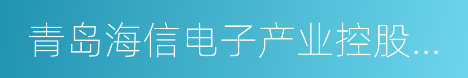 青岛海信电子产业控股股份有限公司的同义词