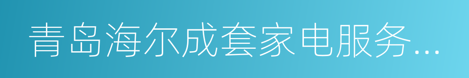 青岛海尔成套家电服务有限公司的同义词