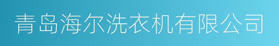 青岛海尔洗衣机有限公司的同义词