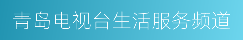 青岛电视台生活服务频道的同义词