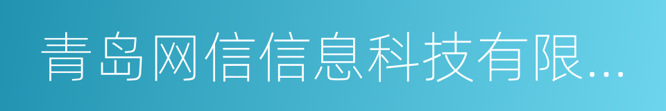 青岛网信信息科技有限公司的同义词