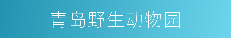 青岛野生动物园的同义词