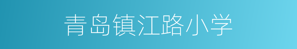 青岛镇江路小学的同义词