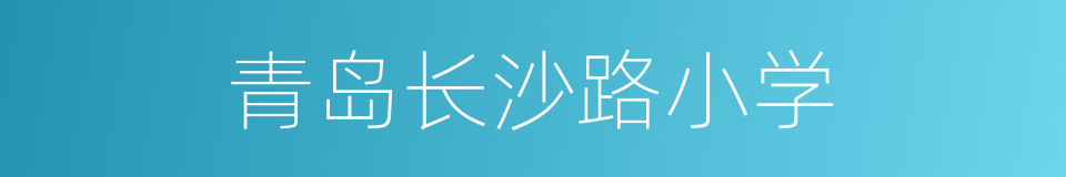 青岛长沙路小学的同义词