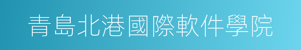 青島北港國際軟件學院的同義詞