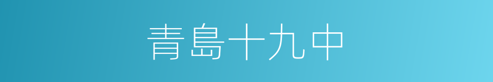 青島十九中的同義詞