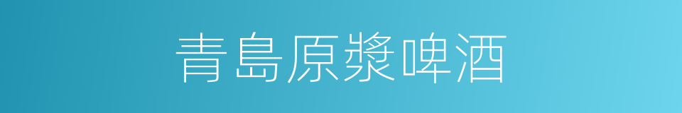 青島原漿啤酒的同義詞