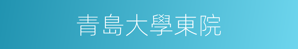 青島大學東院的同義詞