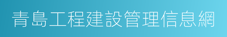 青島工程建設管理信息網的同義詞