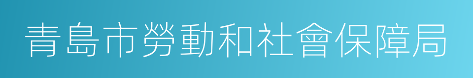 青島市勞動和社會保障局的同義詞