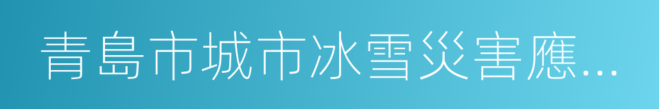 青島市城市冰雪災害應急預案的同義詞