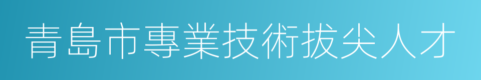 青島市專業技術拔尖人才的同義詞