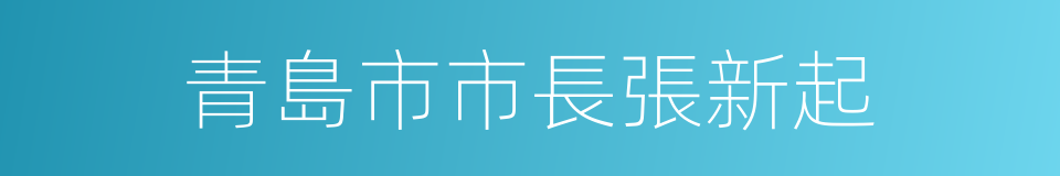 青島市市長張新起的同義詞