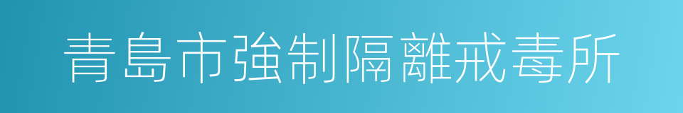 青島市強制隔離戒毒所的同義詞