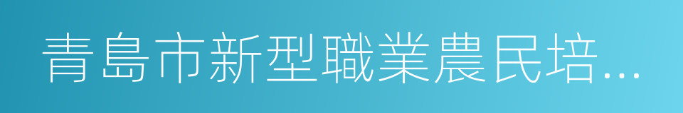 青島市新型職業農民培育管理辦法的同義詞