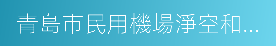 青島市民用機場淨空和電磁環境保護管理辦法的同義詞
