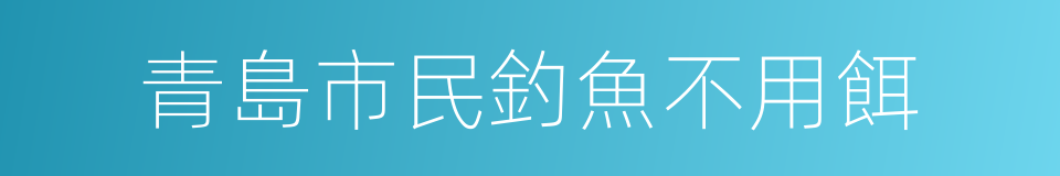 青島市民釣魚不用餌的同義詞