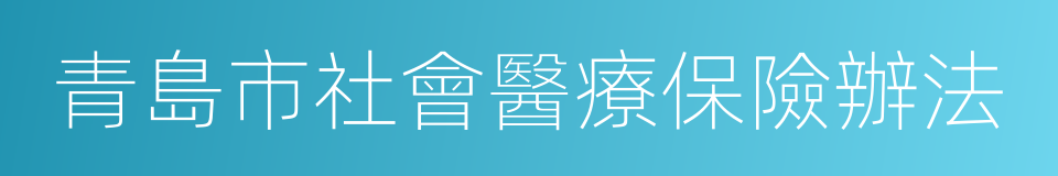 青島市社會醫療保險辦法的意思