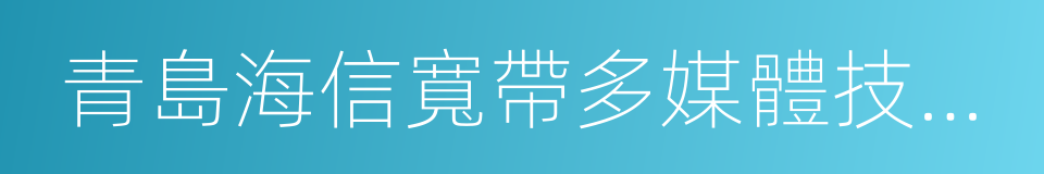 青島海信寬帶多媒體技術有限公司的同義詞