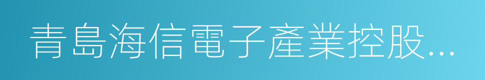 青島海信電子產業控股股份有限公司的同義詞