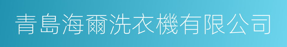 青島海爾洗衣機有限公司的同義詞