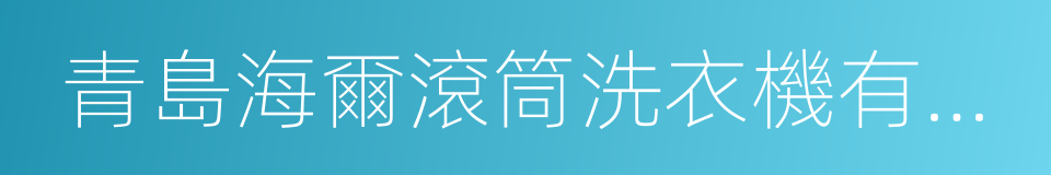 青島海爾滾筒洗衣機有限公司的同義詞